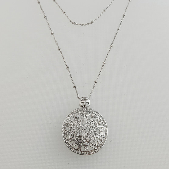 Shiny 'Bling Bling' Brooch / Pendant Necklace, 18 carat gold plated
