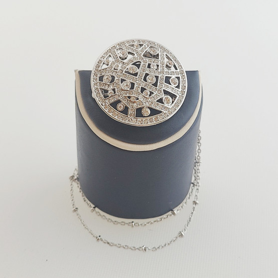 Shiny 'Bling Bling' Brooch / Pendant Necklace, 18 carat gold plated