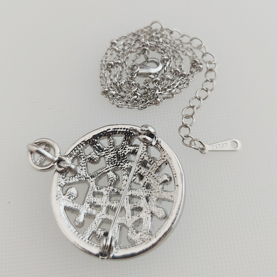 Shiny 'Bling Bling' Brooch / Pendant Necklace, 18 carat gold plated