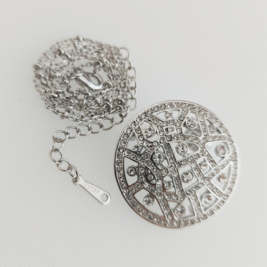 Shiny 'Bling Bling' Brooch / Pendant Necklace, 18 carat gold plated