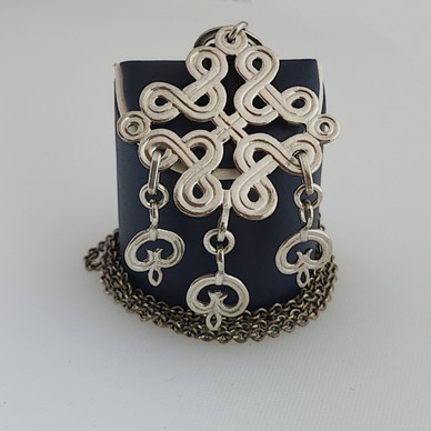 Kalevala Jewelry, ´Karjalainen nauhapunos´necklace, Silver -43