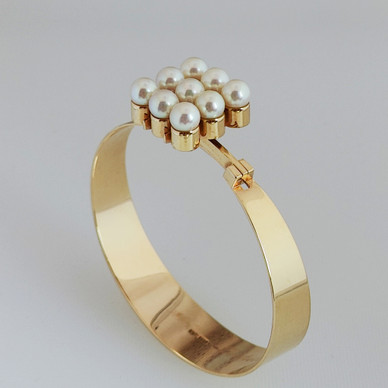 Kupittaan kulta oy, Finland. Elis Kauppi, Gorgeous Pearl Bracelet, 14c Gold -72