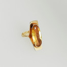 Upea vintagekoru, Sitriini sormus, Helsinki 1962 , 14k Kultaa