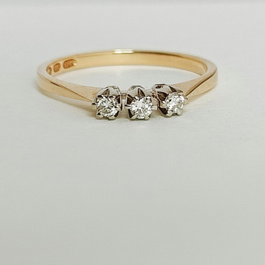 Kupittaan kulta oy, Timanttisormus, 0,12ct / 14k Kultaa -81