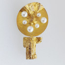 Lapponia, Björn Weckström , Merikukka -Solki, Rintakoru Helmillä 14k Kultaa -68, 1