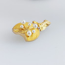 Lapponia, Björn Weckström , Merikukka -Solki, Rintakoru Helmillä 14k Kultaa -68, 1