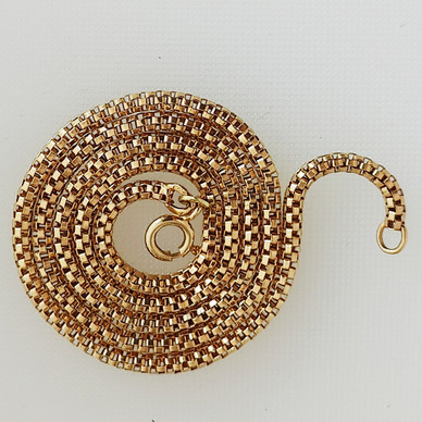 Kellomiehet oy ,Helsinki. Pyöreä venetsiaketju, Kaulakoru 14k Kultaa-64