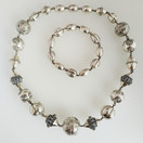 Kalevala Jewelry, 'Halikko' necklace + bracelet, Sterling -95