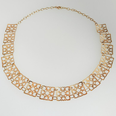 N.Westerback , Helsinki, design by Liisa Vitali, Pitsi-kääty, kaulakoru , 14k kultaa -69