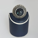 Turun Hopea oy , design by Pentti Sarpaneva, Punos Sormus,  spektroliitti,  Hopeaa-76