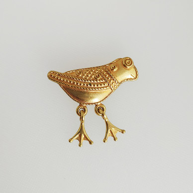 Kalevala koru, (keskikoko) Hattulan Lintu -Solki, Rintakoru Pronssia (kullanvärinen)