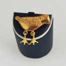 Kalevala koru, (keskikoko) Hattulan Lintu -Solki, Rintakoru Pronssia (kullanvärinen)