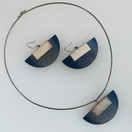 Marimekko / Aurifex, Korusetti , Korvakorut + kaulakoru, Akryyli , Hopeaa -90 