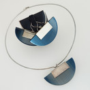 Marimekko / Aurifex, Korusetti , Korvakorut + kaulakoru, Akryyli , Hopeaa -90 