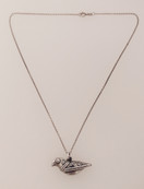 Kalevala Koru, (pieni) Hattulan Lintu -Riipus + ketju, Hopeaa 