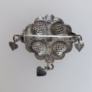 Kalevala koru, vintagesolki , Rintakoru , hopeoitu korumetalli