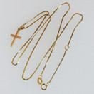 GHA, Ristiriipus 0,01ct timantilla, Rippiristi, Kaulakoru 14k Kultaa