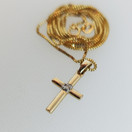 GHA, Ristiriipus 0,01ct timantilla, Rippiristi, Kaulakoru 14k Kultaa