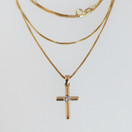 GHA, Ristiriipus 0,01ct timantilla, Rippiristi, Kaulakoru 14k Kultaa