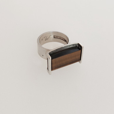 Kupittaan kulta oy, Elis Kauppi, Tiikerinsilmä Sormus, Hopeaa-63