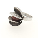 Kupittaan kulta oy, design Elis Kauppi,(big) oyster -ring ,Silver-70