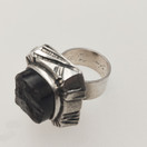 Turun Hopea oy,Pentti Sarpaneva, (iso) Kelo sormus, savukvartsi, hopeaa -69