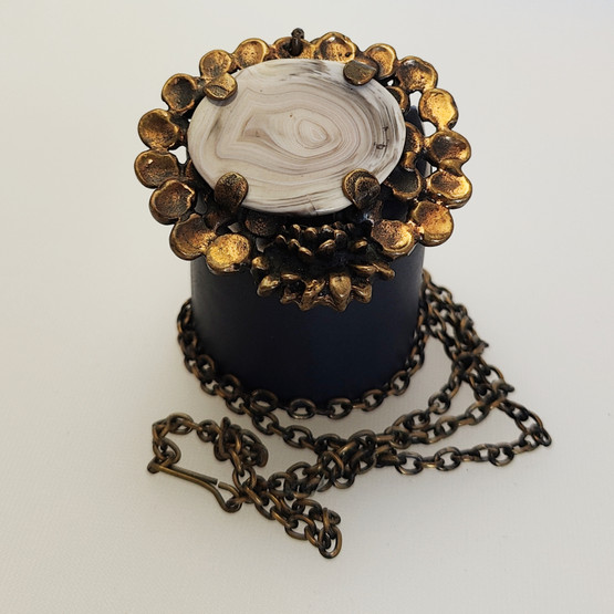 Pentti Sarpaneva, (big) Agate Pendant, Necklace, Bronze