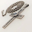 Kalevala jewelry, Cross-pendant, moon stone, Necklace, Sterling