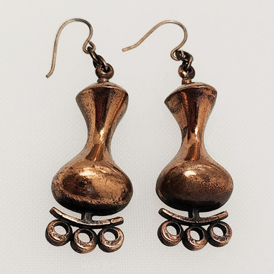 Bronze earrings, design by Jorma Laine ,vintage jewelry 