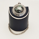 Kalevala jewelry, Green granite Pendant -1271, Sterling Necklace