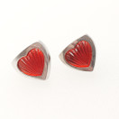 Kalevala Koru, Rakkaus Korvakorut, punainen lasikivi, Hopeaa