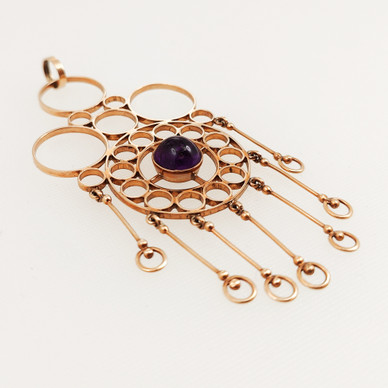 NW, Eino Westerback , näyttävä Ametisti Riipus, 14k Kultaa -69