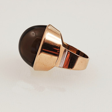 PET / Kauniskoru , upea savukvartsi Sormus, 14k Kultaa -72