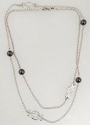 Kalevala koru, Mari Saari, Iris -kääty, hematiitit, Kaulakoru  Hopeaa