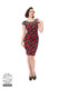 Black Bombshell Cherry Wiggle Dress, XS