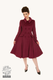 Evelyn Swing Coat in Burgundy, leveähelmainen talvitakki