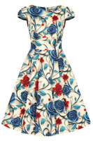 Elowen Floral Swing Dress, sinikukallinen kellomekko