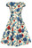 Elowen Floral Swing Dress, sinikukallinen kellomekko
