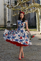 Elowen Floral Swing Dress, sinikukallinen kellomekko