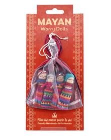 Huolinuket 4 kpl lahjapussissa 'Guatemalan Worry Doll' 60mm