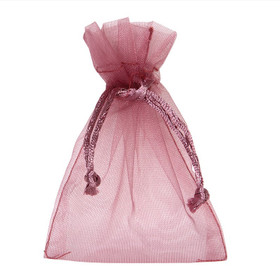 Organzapussi Vanha rosa 9*12cm