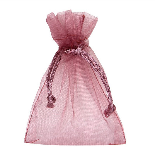 Organzapussi Vanha rosa 9*12cm