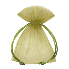 Organzapussi Oliivinvihreä 9*12cm