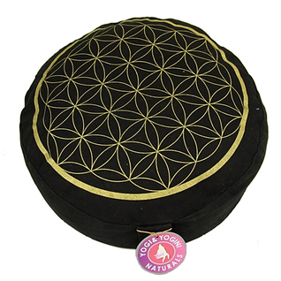 Meditaatiotyyny musta 'Flower of Life' 33*17cm