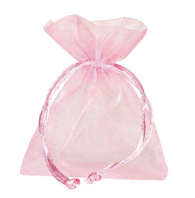 Organzapussi Vaaleanpunainen 9*12cm