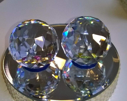 Kristallipallo 'Kirkas Fasettihiottu' tasapohjainen