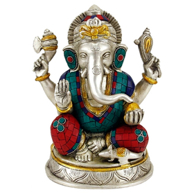 'Ganesh' patsas messinki/mosaiikki 25cm