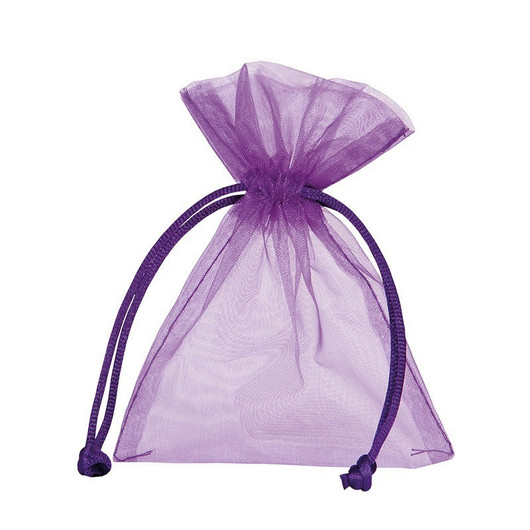 Organzapussi Tumma lila 12*17cm