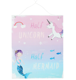 Metallikyltti 'Yksisarvinen & Merenneito' 24*19cm