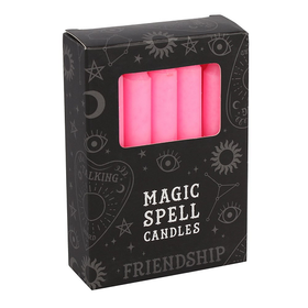 Loitsukynttilät 'Magic Spell Candles - Friendship' pinkki 12kpl